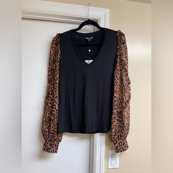 GENERATION LOVE - KALANI LEOPARD COMBO TOP - BLACK/SPECKLED LEOPARD - Picture 7 of 9